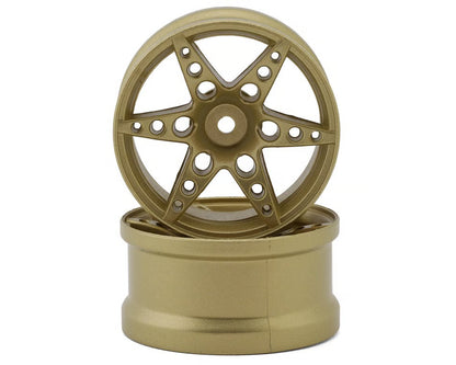 Sideways RC SRC R1 Multi-Spoke Nylon Drift Wheels (Gold) (2) (6mm Offset) (6mm Offset) w/12mm He