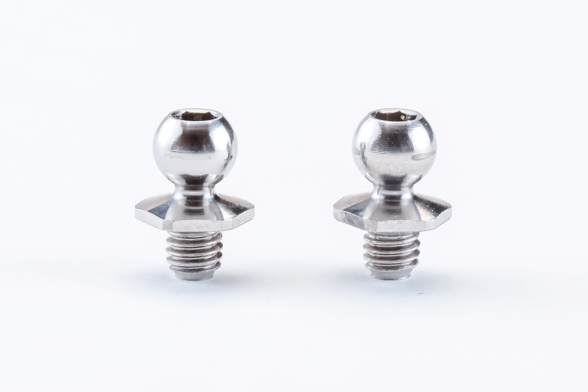 REVE D SPM TITANIUM ROD END BALL SHORT NECK (4.3mm, SCREW LENGTH 3.0MM, 2 PIECES)(RT-006SN3)