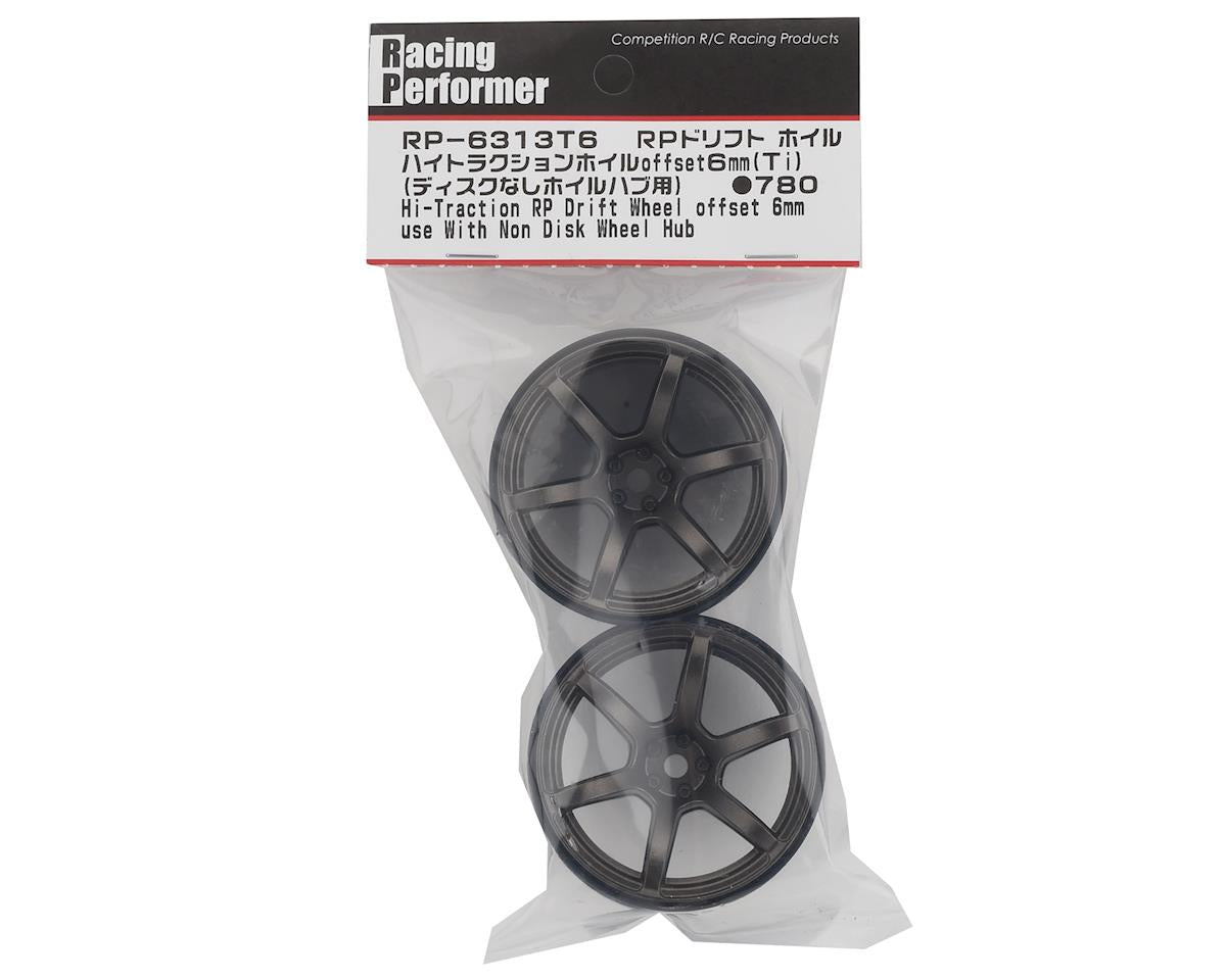 Yokomo 12mm Hex Racing Performer High Traction RWD Drift Wheels (Titanium) (2) (6mm Offset)
